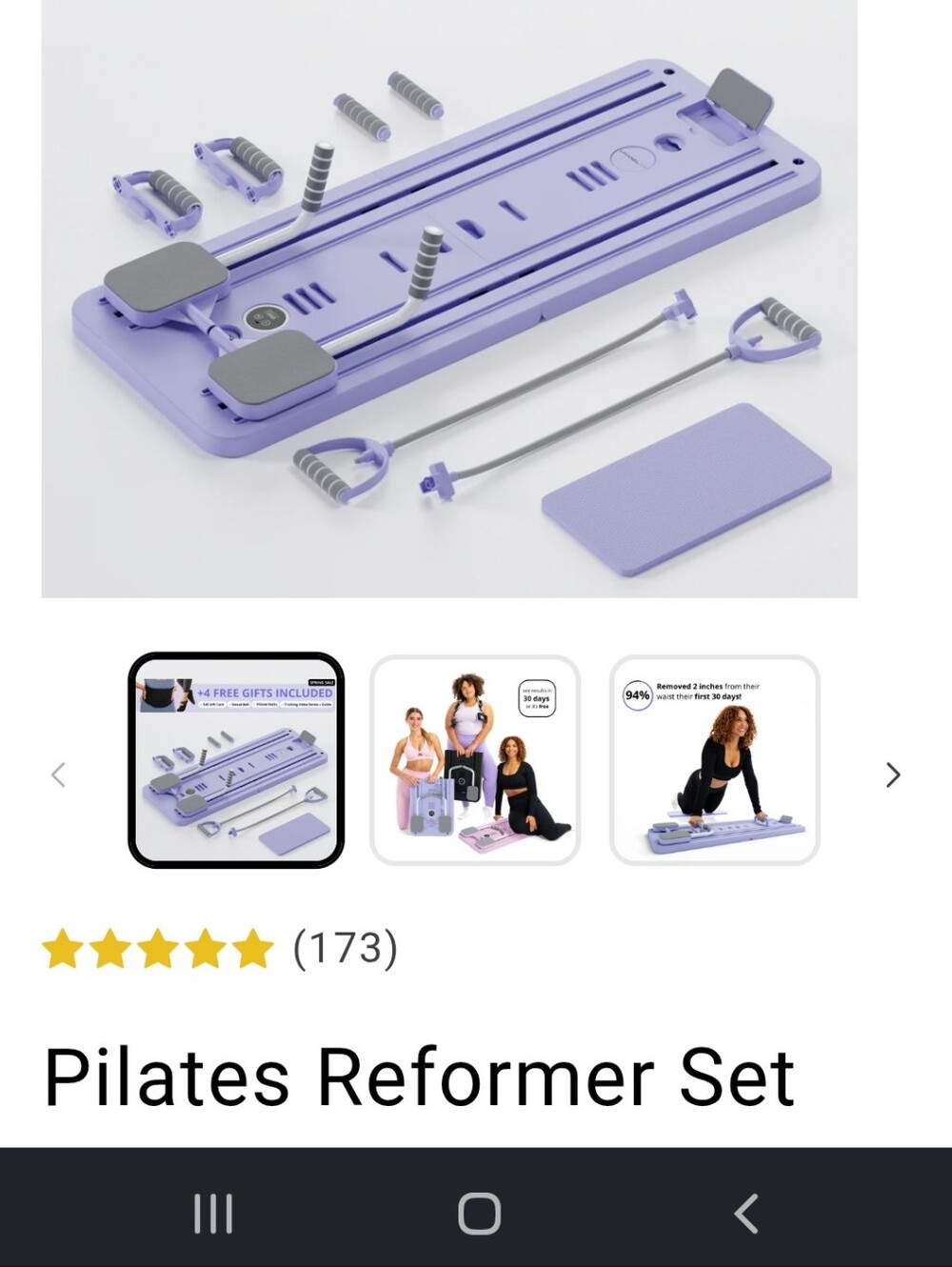 Grey & Black Pilates Reformer Set  w/Bands- Workout Gym-BRAND NEW/Never Used